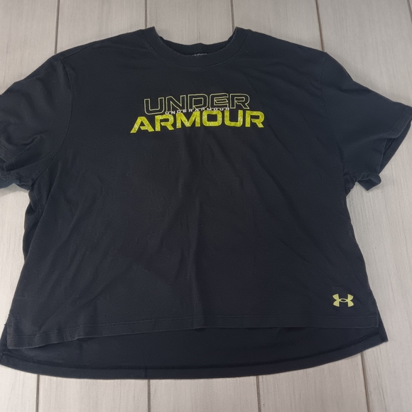 Women's Large Under Armour Loose Black Logo T-Shirt - Picture 1 of 10
